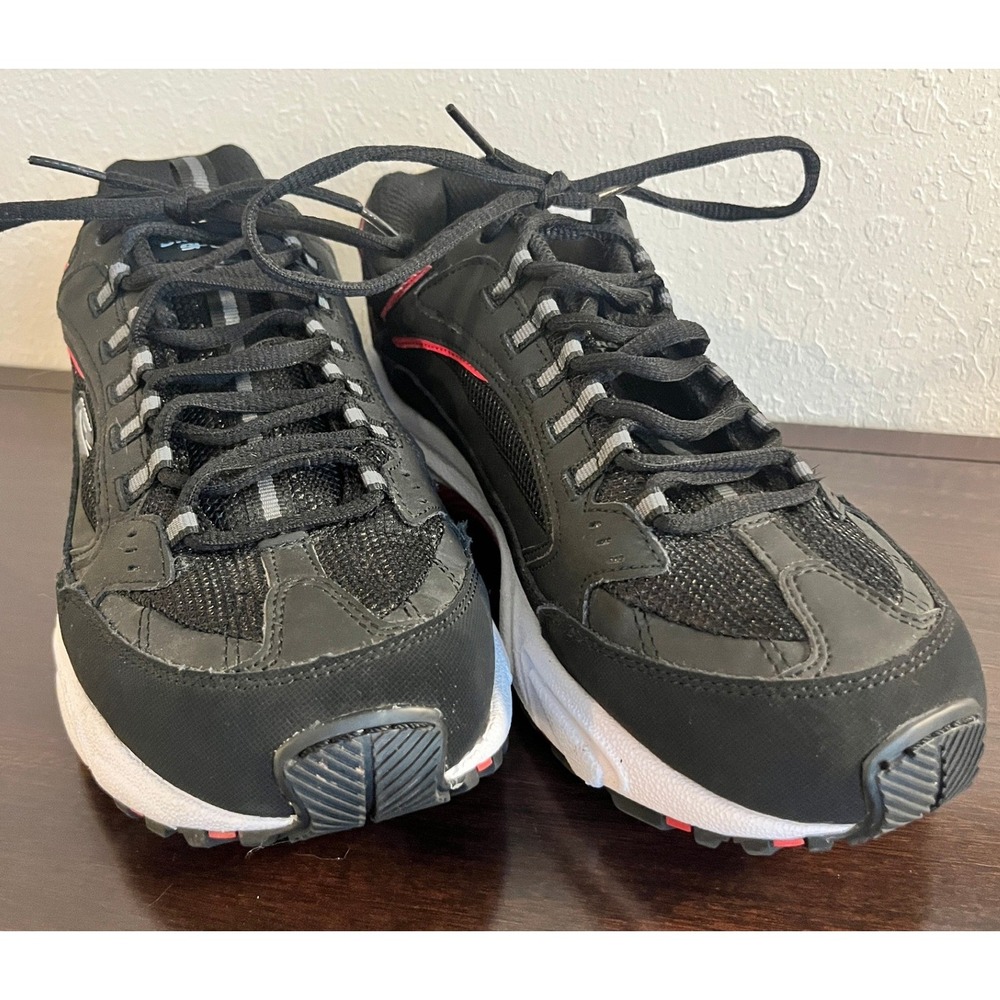 Skechers Sport Mens Black Red White Athletic Training Sneakers Shoes Size 9.5